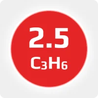 Пропилен (C3H6)  2.5 (99,5%) в баллоне 2л (0,8 кг) соединение W21,8х1/14'' LH (DIN1)
