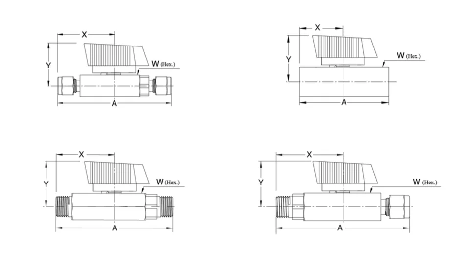 Шаровой кран AMFLO, SS-BV12 FNT,   нержавеющий SS316L, 69 bar, 2-х портовый , соед. 1/4 FNPT