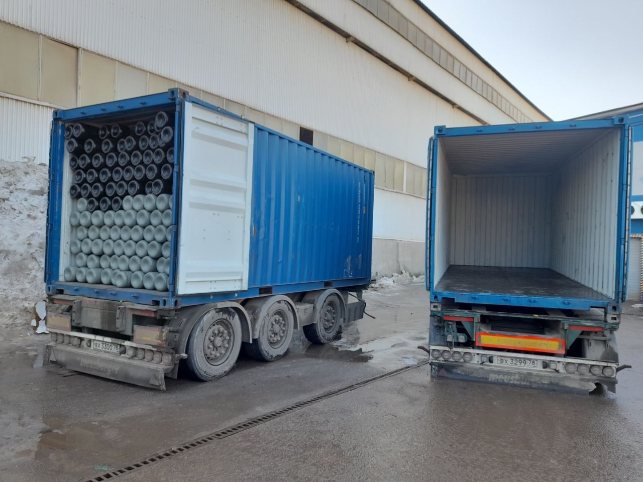 Полный контейнер баллонов 350 шт. под сжатые газы (O2, N2, Ar, He, CH4, Mix) 50/200 бар УС новые без вентиля ТР ТС 032 горловина Е25
